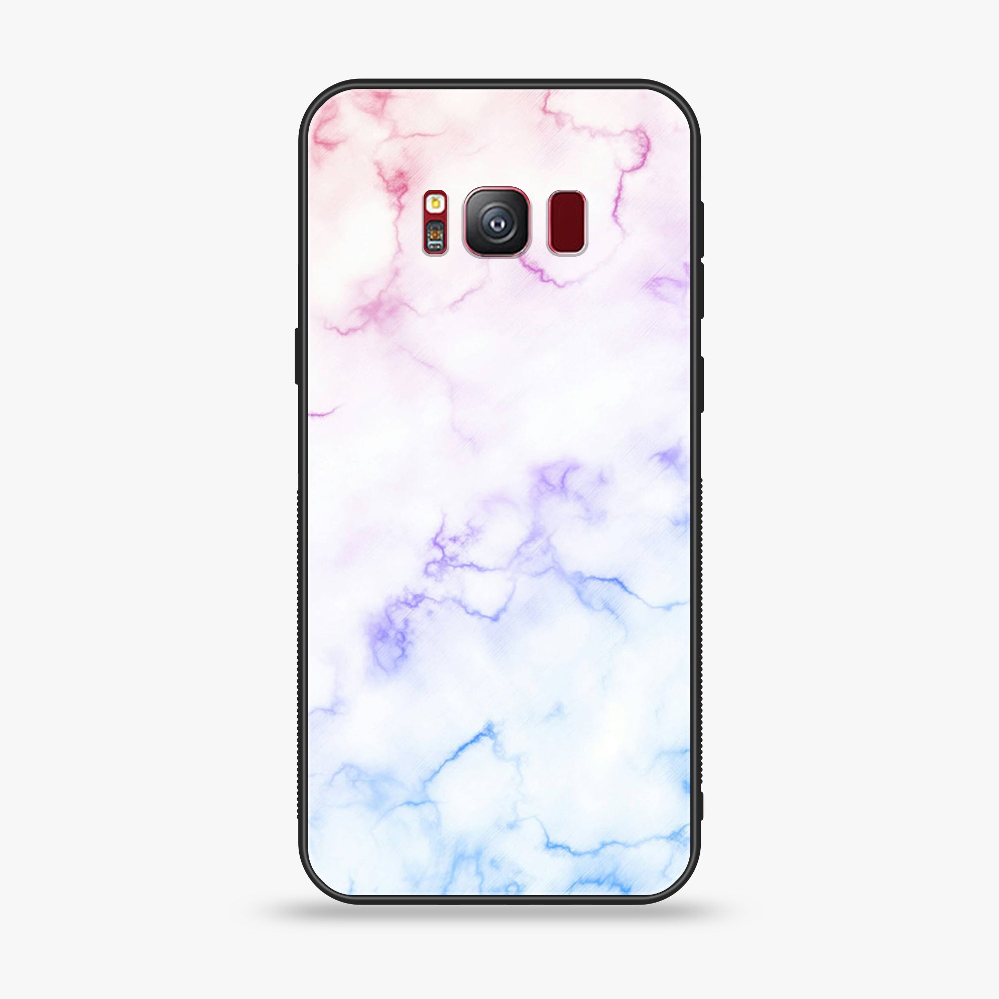 Galaxy S8 Plus - White Marble Series - Premium Printed Glass soft Bumper shock Proof Case