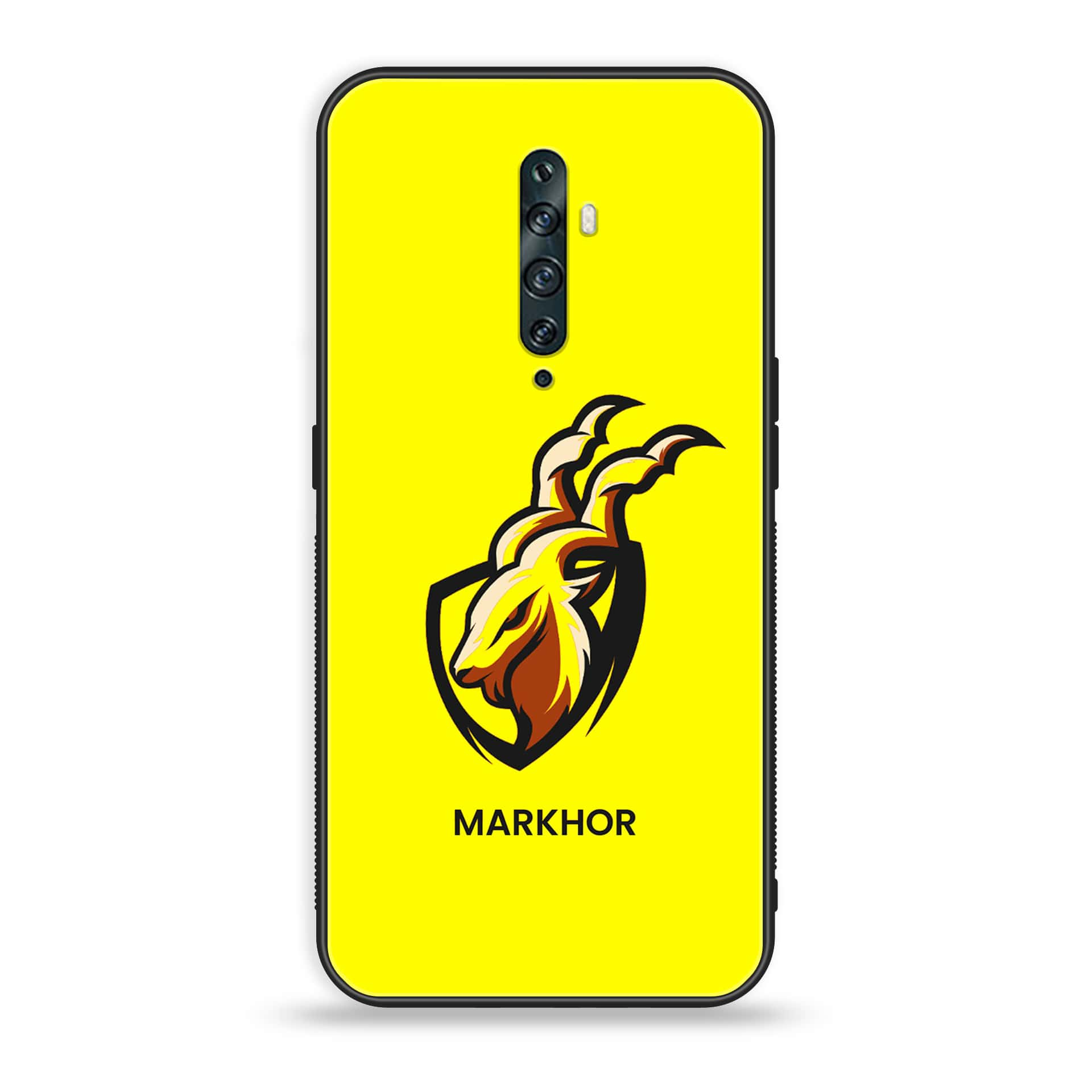 OPPO Reno 2f - Markhor Series- Premium Printed Glass soft Bumper shock Proof Case