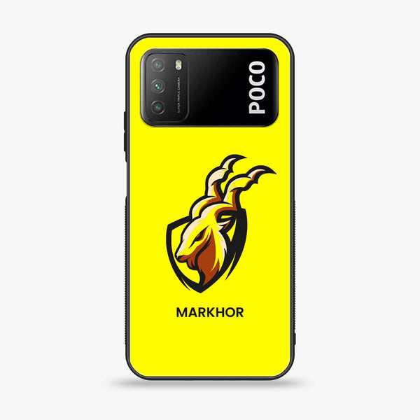 Xiaomi Poco M3 - Markhor  Design 8  - Premium Printed Glass soft Bumper shock Proof Case CS-24506