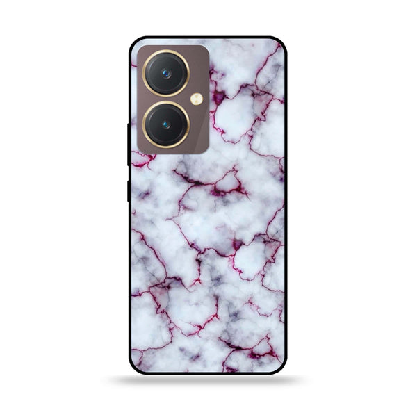 Vivo Y27 - White Marble Series - Premium Printed Glass soft Bumper shock Proof Case