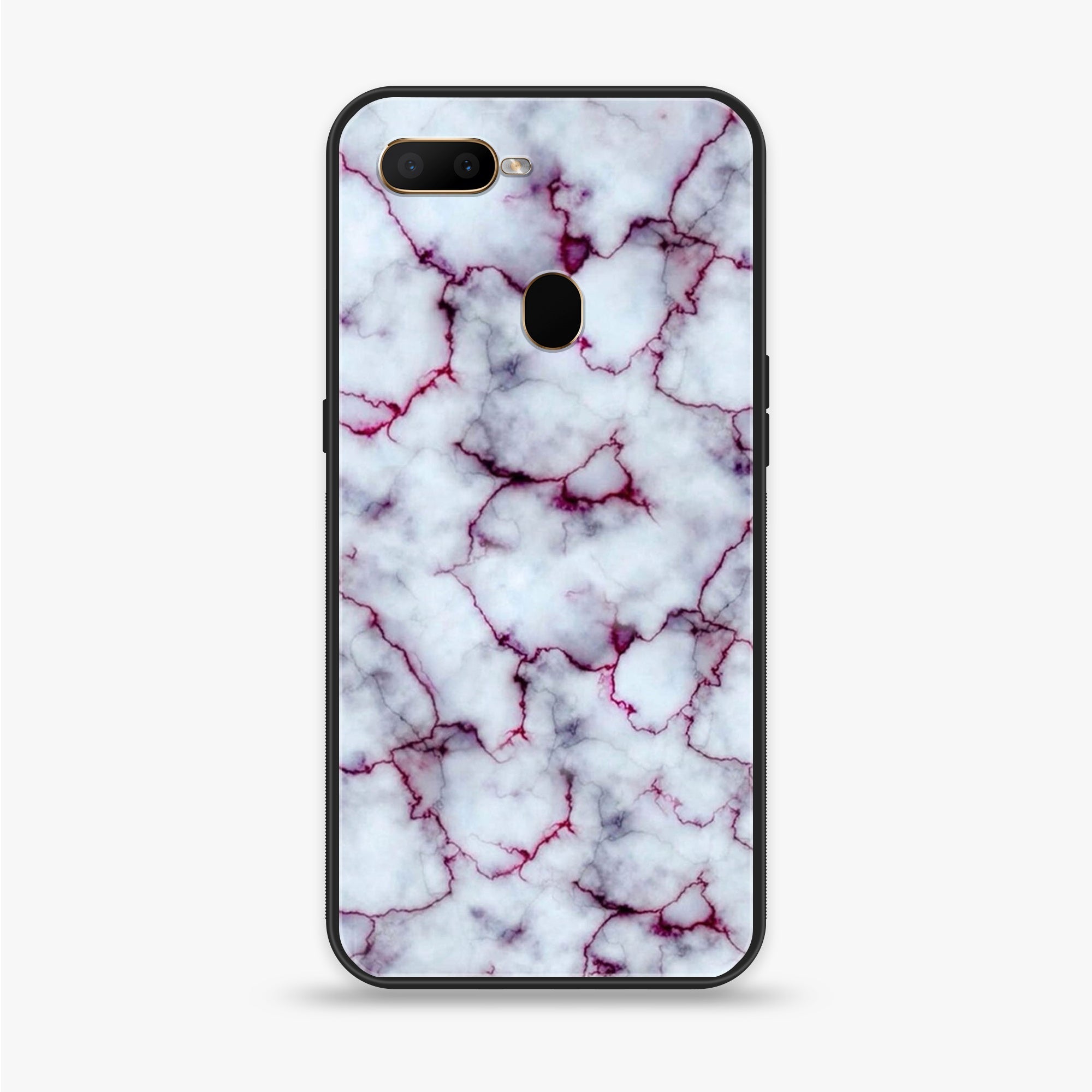 Oppo A12  - White Marble Series - Premium Printed soft Bumper shock Proof Case