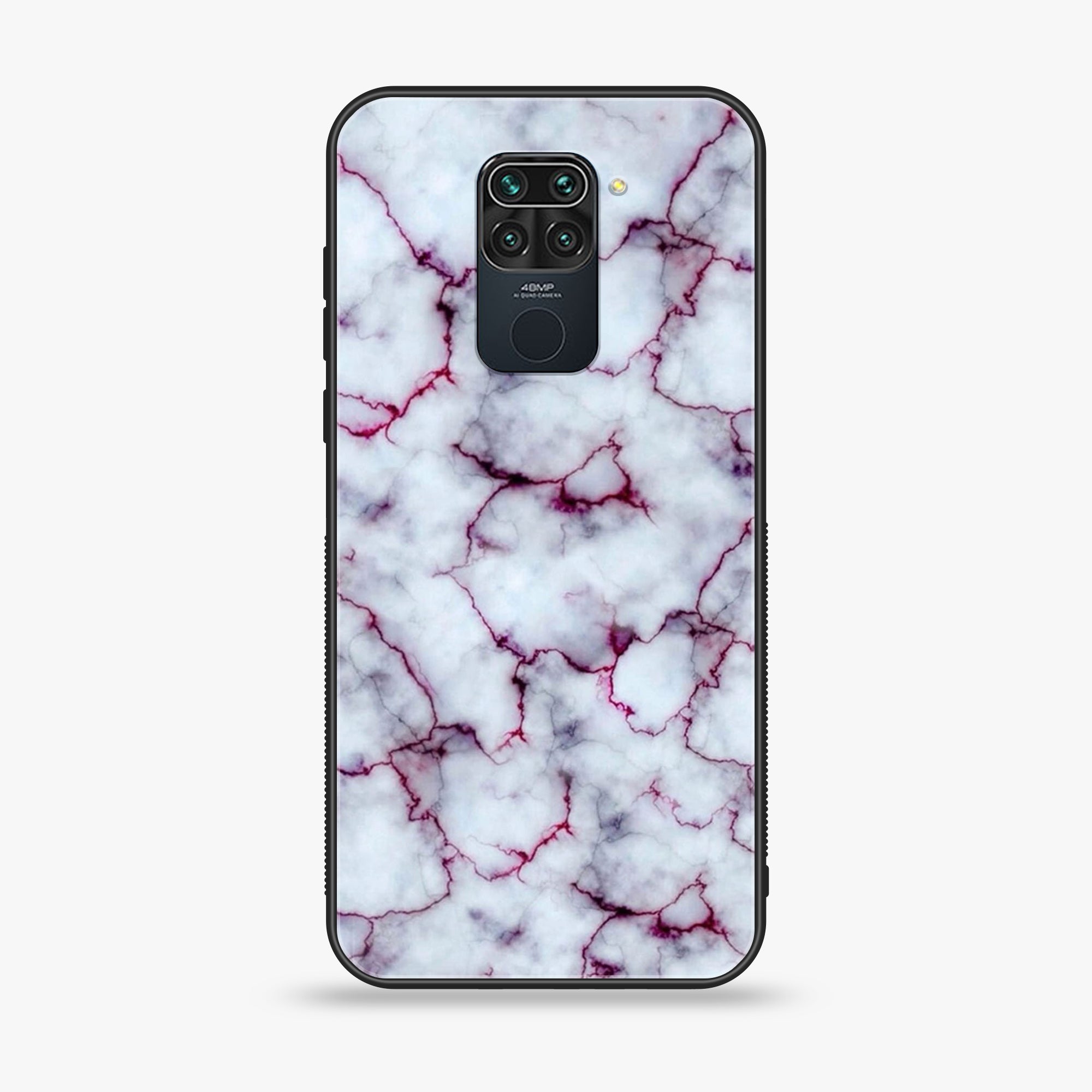 Xiaomi Redmi Note 9 White Marble Series Premium Printed Glass soft Bumper shock Proof Case