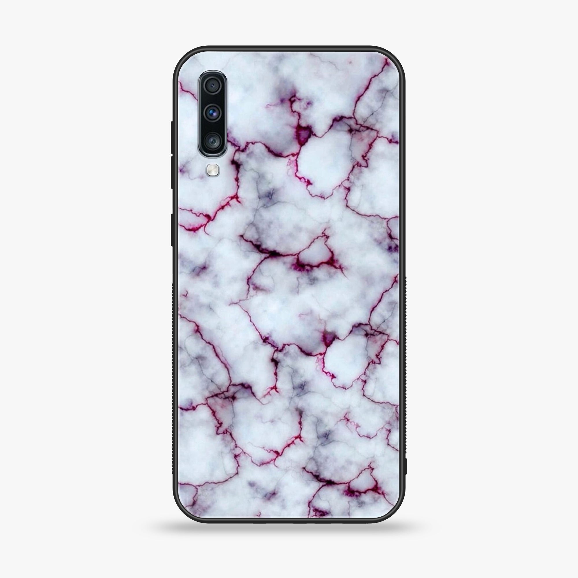 Huawei Y9s - White  Marble Series - Premium Printed Glass soft Bumper shock Proof Case