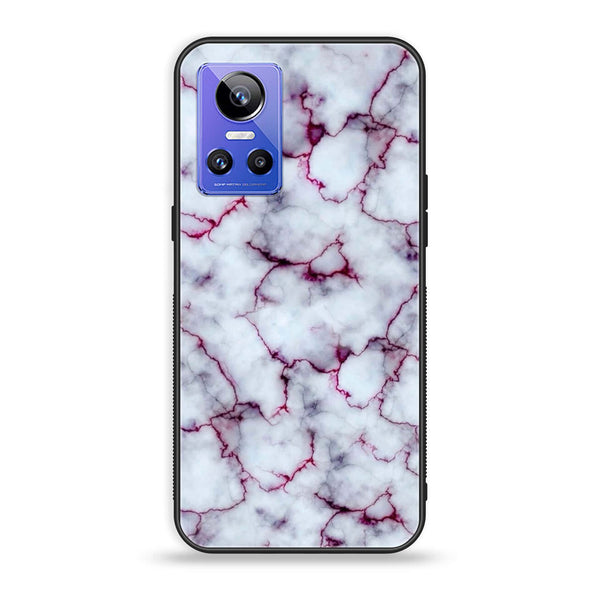 Realme GT Neo 3 - White Marble Series - Premium Printed Glass soft Bumper shock Proof Case