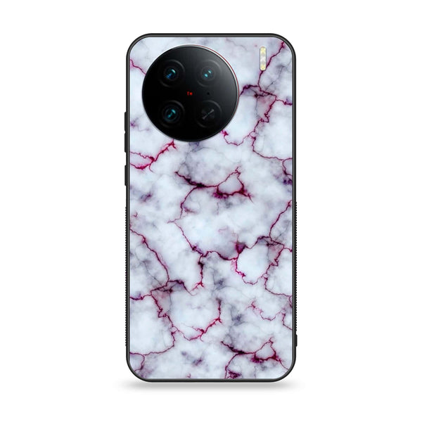 Vivo X90 Pro - White Marble Design 1  - Premium Printed Glass soft Bumper shock Proof Case CS-39550