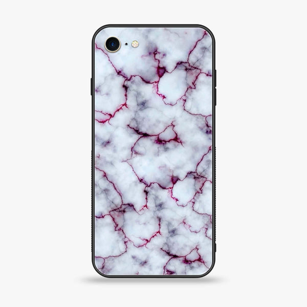 iPhone 7 / 8 - White Marble Design 1 - Premium Printed Glass soft Bumper shock Proof Case CS-20136