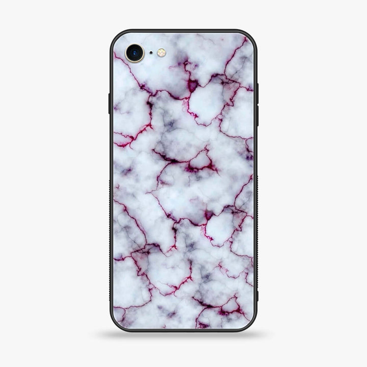 iPhone 7 / 8 - White Marble Design 1 - Premium Printed Glass soft Bumper shock Proof Case CS-43952