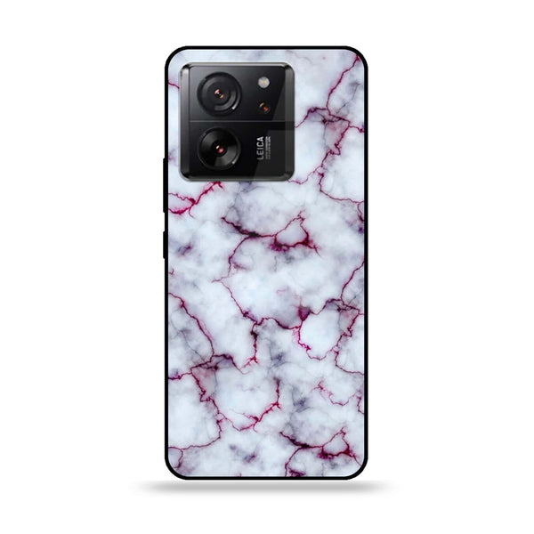 Xiaomi 13T Pro - White Marble Series - Premium Printed Glass soft Bumper shock Proof Case