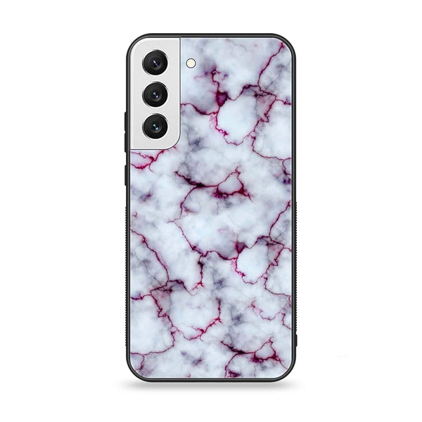 Samsung Galaxy S22 - White  Marble Series  Design 1 - Premium Printed Glass soft Bumper shock Proof Case  CS-19107