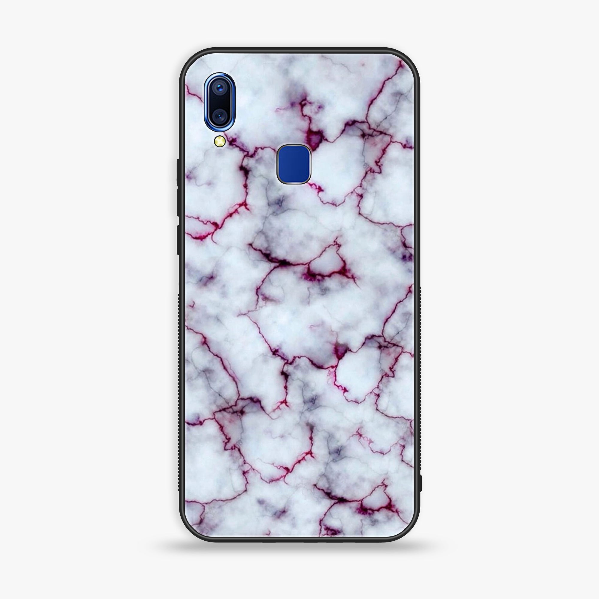 VIVO Y91 - White Marble Series - Premium Printed Glass soft Bumper shock Proof Case