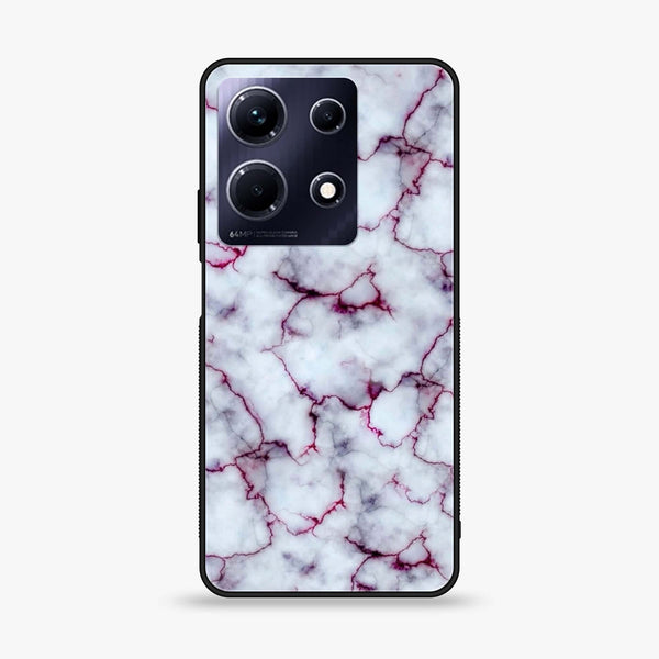 Infinix Note 30 - White Marble Series - Premium Printed Glass soft Bumper shock Proof Case