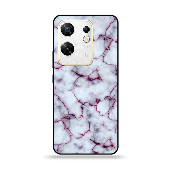 Infinix Zero 30 4G - White Marble Design 1 - Premium Metal Printed soft Bumper shock Proof Case CS-43209