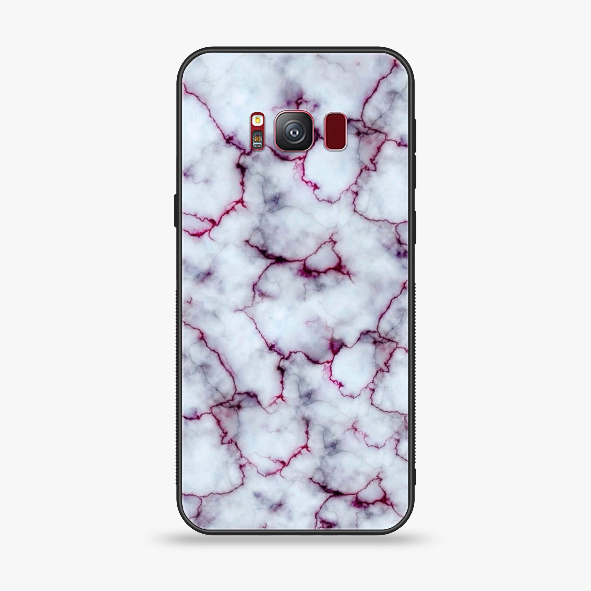 Galaxy S8 Plus - White Marble Series - Premium Printed Glass soft Bumper shock Proof Case