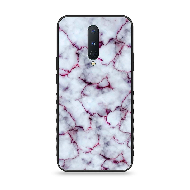 OnePlus 8 - White Marble Design 1 - Premium Metal Printed soft Bumper Shock Proof Case CS-16043