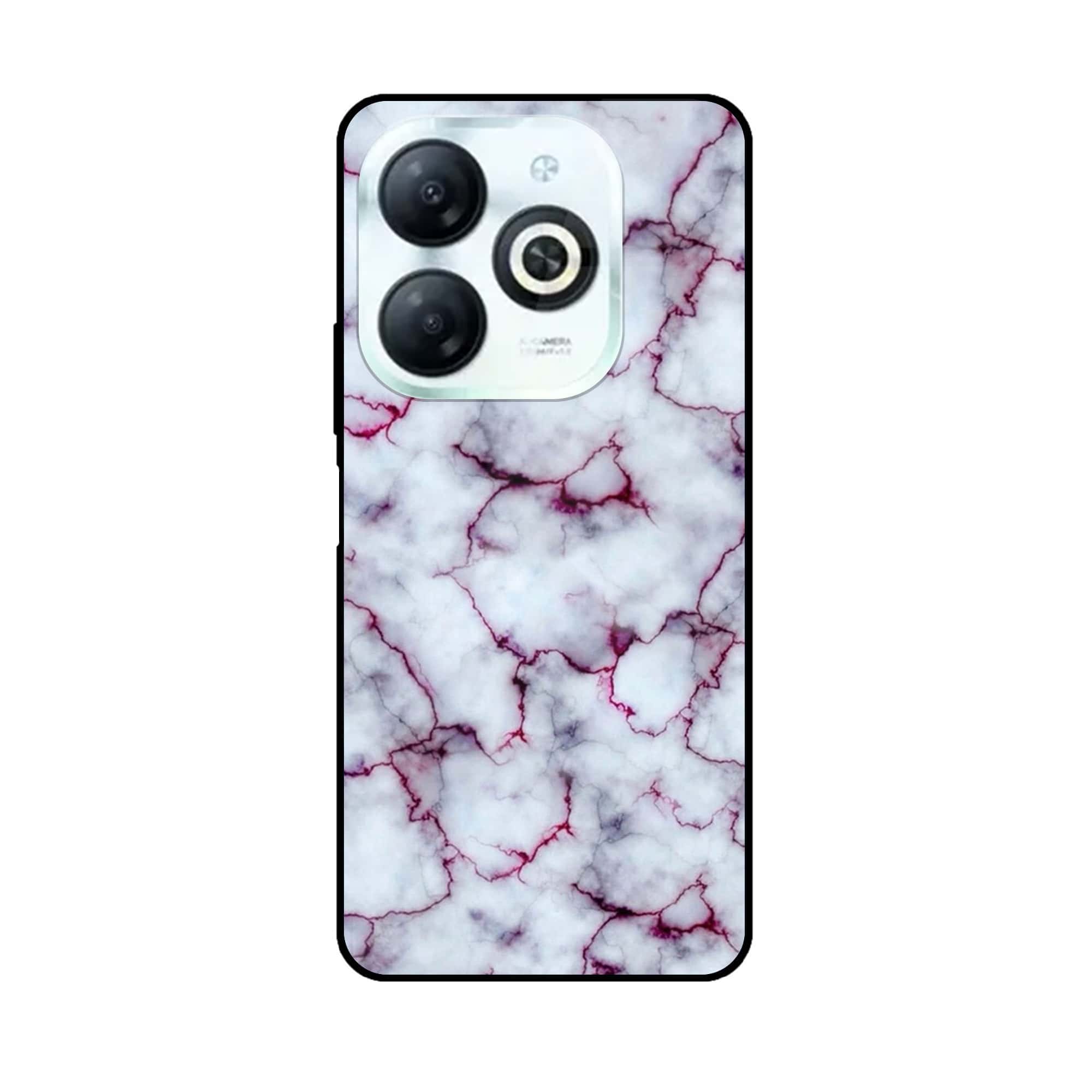 Tecno Spark 20 - White Marble Series - Premium Printed Glass soft Bumper shock Proof Case