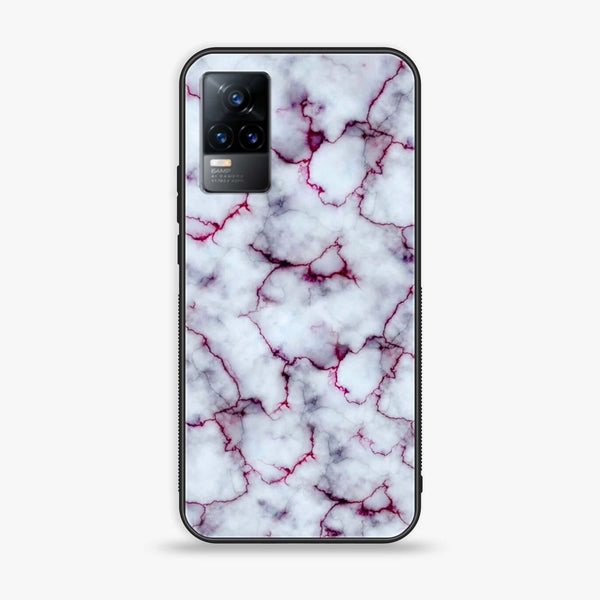 Vivo Y73 2021 - White Marble Design 1 - Premium Printed Glass soft Bumper shock Proof Case CS-19697