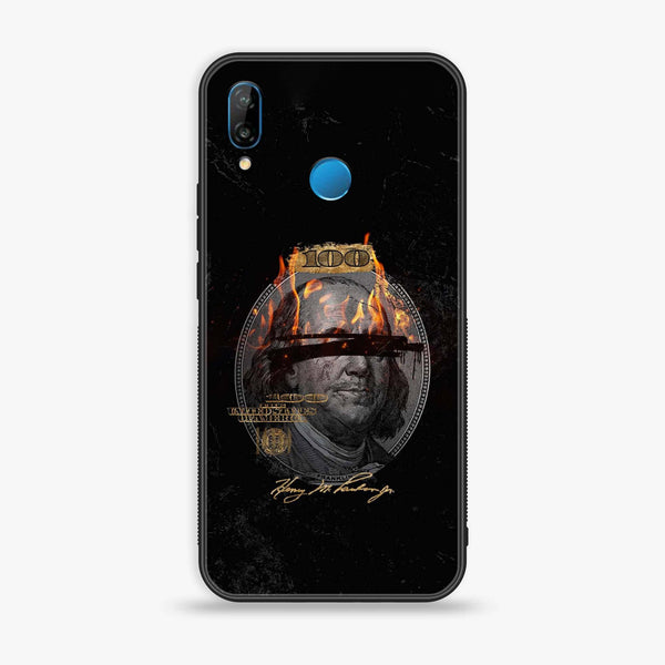 Huawei P20 lite - Dollar Design 10- Premium Printed Glass soft Bumper shock Proof Case CS-48240
