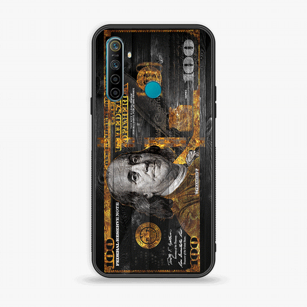 Realme 5 pro Dollar Design 2 Premium Printed Glass soft Bumper shock Proof Case CS-3494