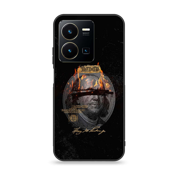 Vivo Y35 - Dollar Design 10 - Premium Printed Glass soft Bumper shock Proof Case CS-17097