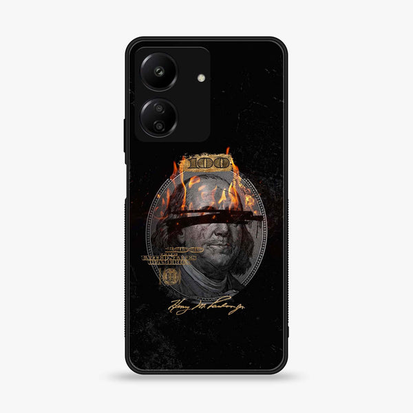 Xiaomi Poco C65 - Dollar Design 10- Premium Printed Glass soft Bumper shock Proof Case CS-11149