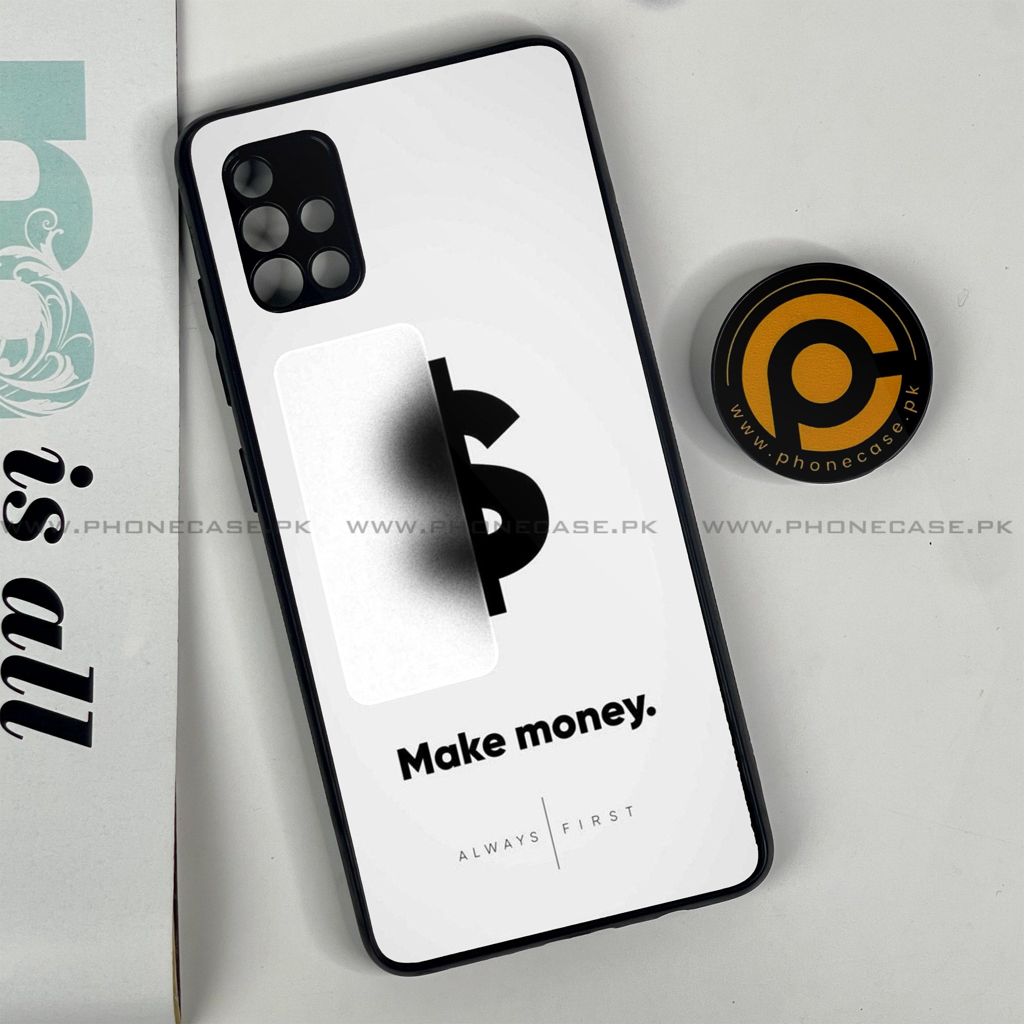 Samsung Galaxy A51 Dollar Series Premium Printed Glass soft Bumper shock Proof Case