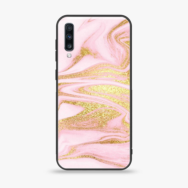 Huawei Y9s - Pink Marble Series - Premium Printed Glass soft Bumper shock Proof Case