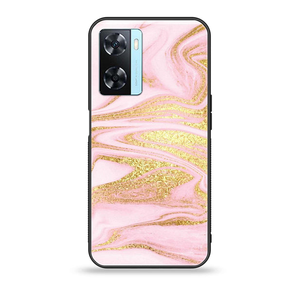 OnePlus Nord N20 SE - Pink Marble Series - Premium Printed Glass soft Bumper shock Proof Case