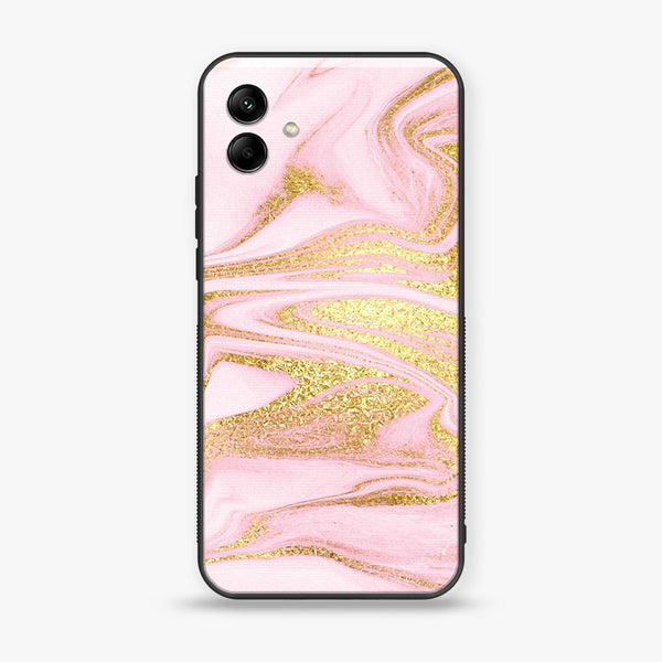Samsung Galaxy A04e - Pink Marble Series  Design 10 - Premium Printed Glass soft Bumper shock Proof Case CS-21680