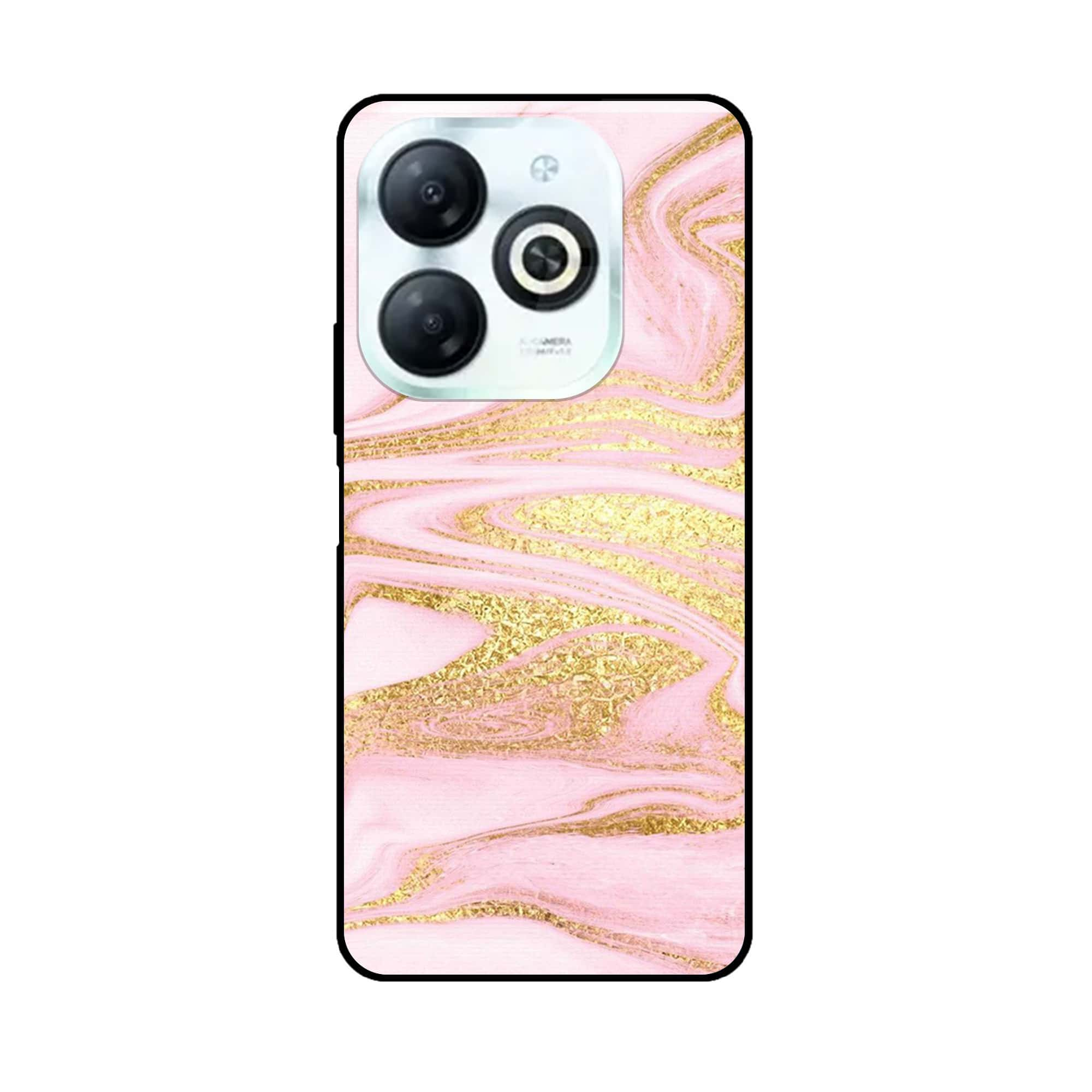 Tecno Spark 20 - Pink Marble Series - Premium Printed Glass soft Bumper shock Proof Case