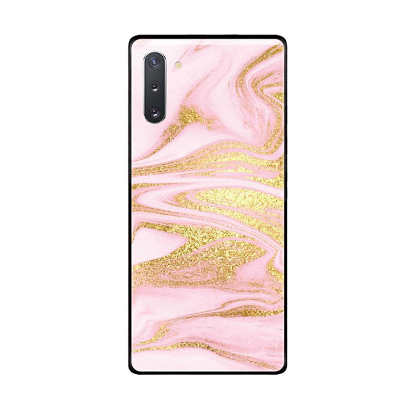 Samsung Galaxy Note 10 5G Pink Marble Series Premium Printed Glass soft Bumper shock Proof Case