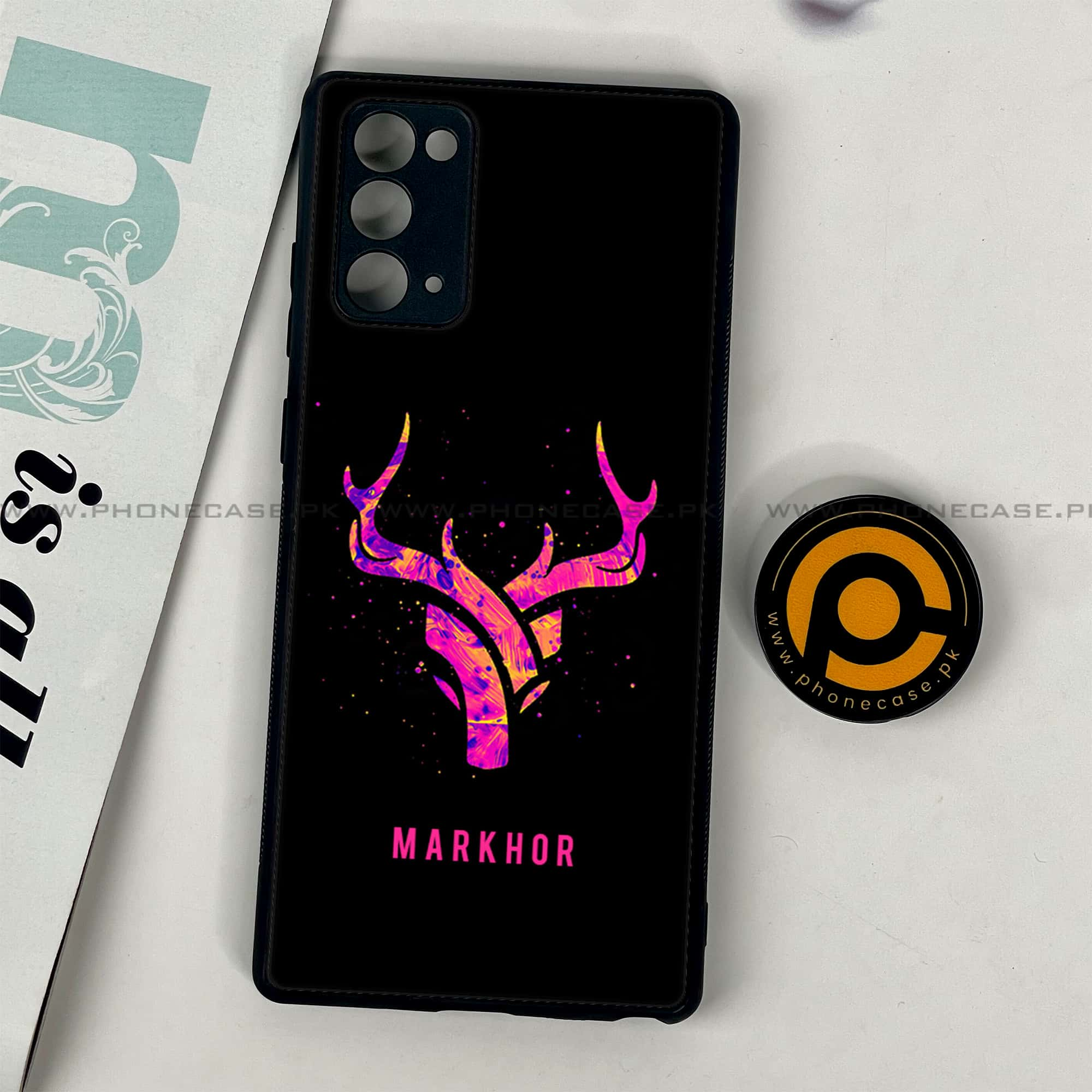 Samsung Galaxy Note 20 - Markhor Series - Premium Printed Glass soft Bumper shock Proof Case