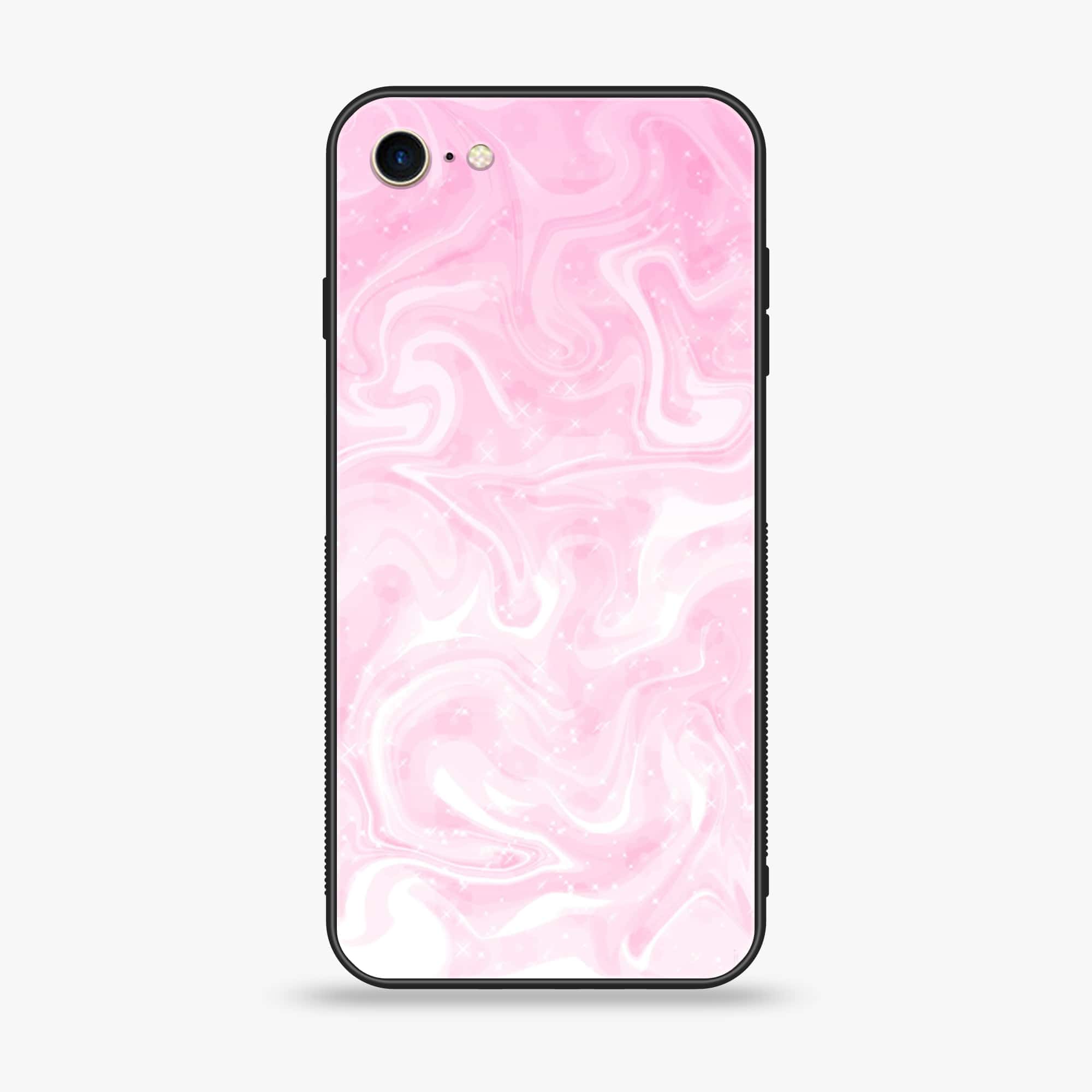 iPhone 6Plus  - Pink Marble Series - Premium Printed Glass soft Bumper shock Proof Case