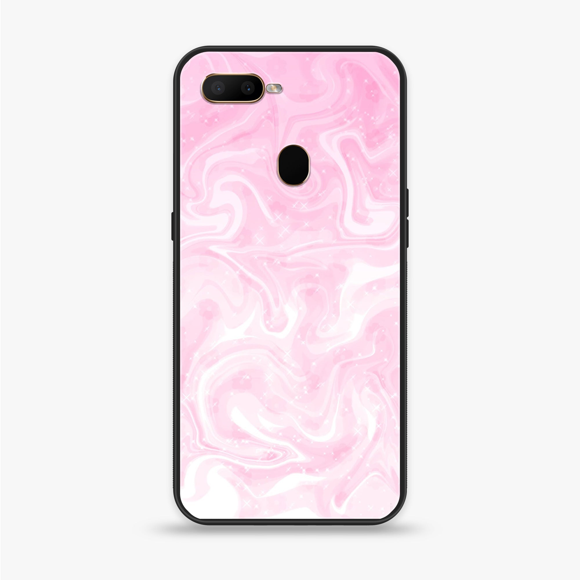 Oppo A12  - Pink Marble Series - Premium Printed soft Bumper shock Proof Case