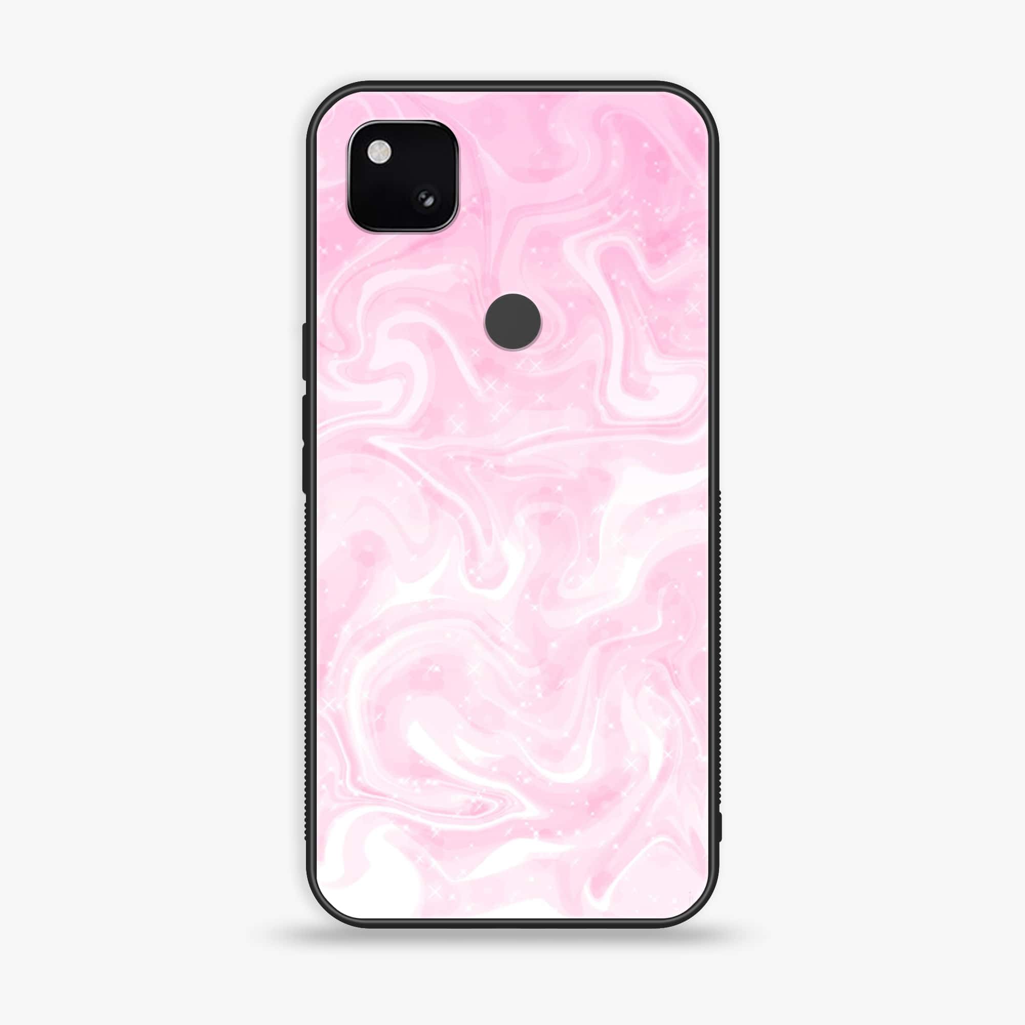 Google Pixel 4A 4G - Pink Marble Series - Premium Metal Printed soft Bumper Shock Proof Case