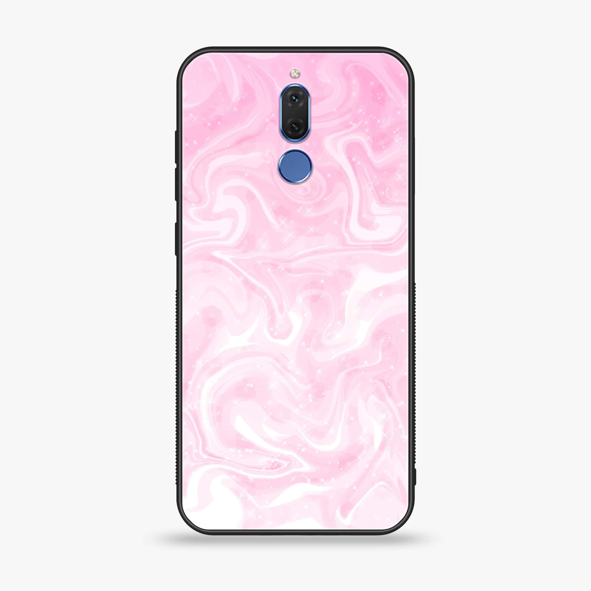 Huawei Mate 10 Lite - Pink Marble Series - Premium Printed Glass soft Bumper shock Proof Case