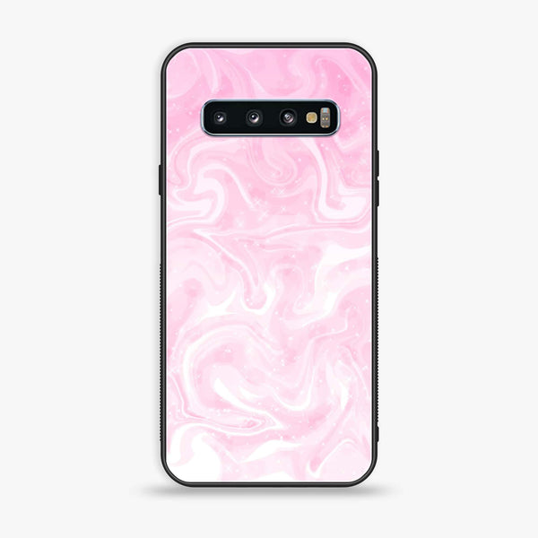 Samsung Galaxy S10 - Pink Marble Design 9 - Premium Printed Glass soft Bumper shock Proof Case CS-40513