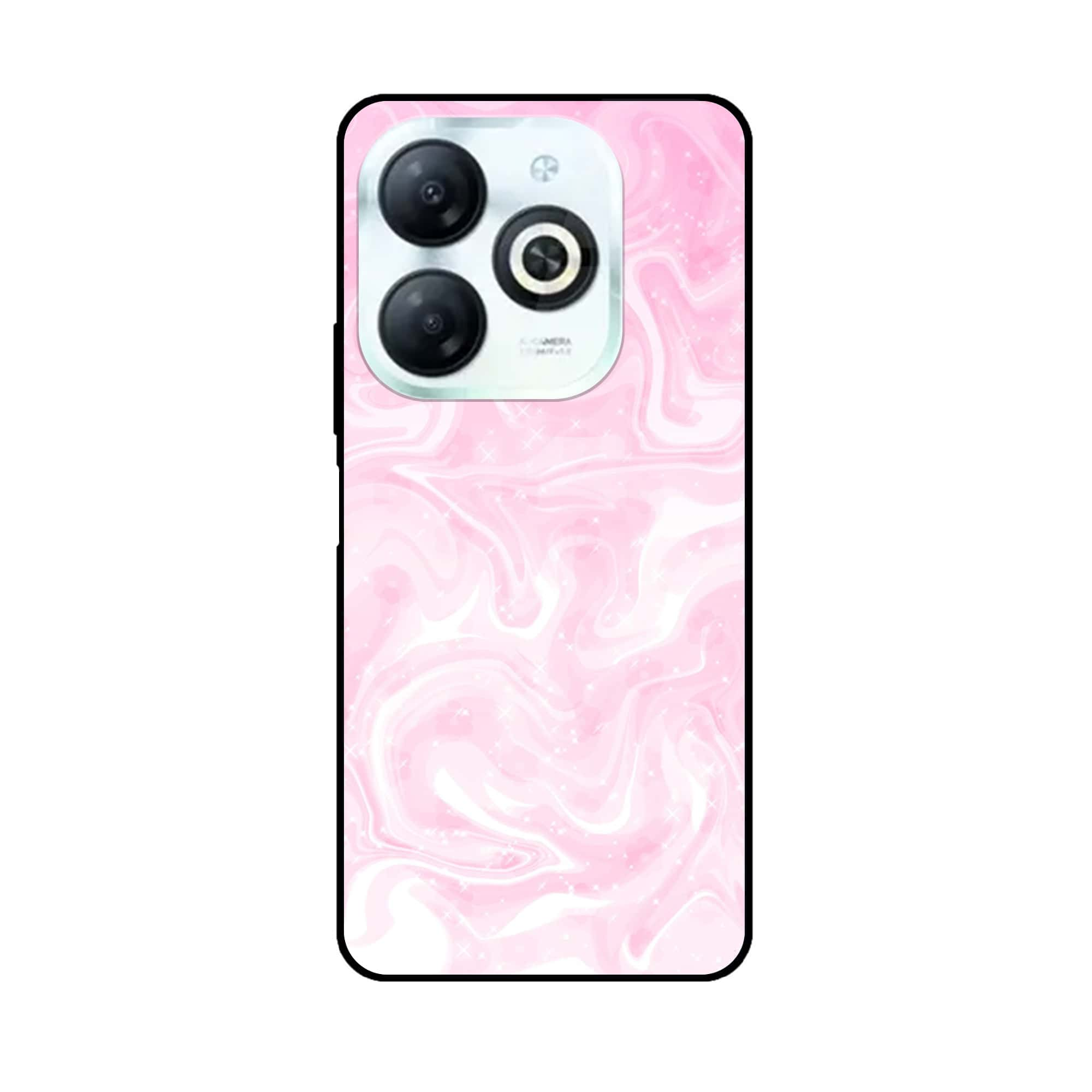 Tecno Spark 20 - Pink Marble Series - Premium Printed Glass soft Bumper shock Proof Case