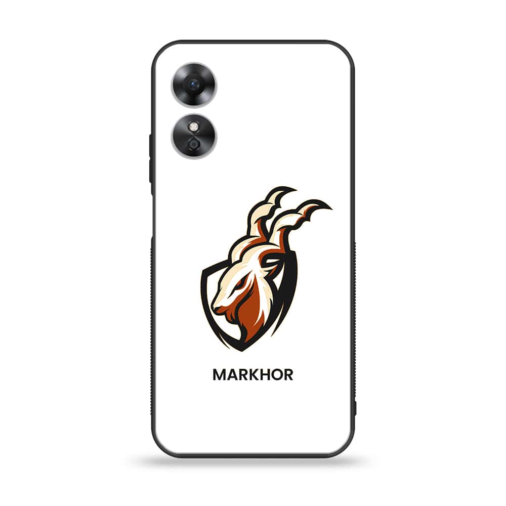 Oppo A17k - Markhor Series - Premium Printed Glass soft Bumper shock Proof Case