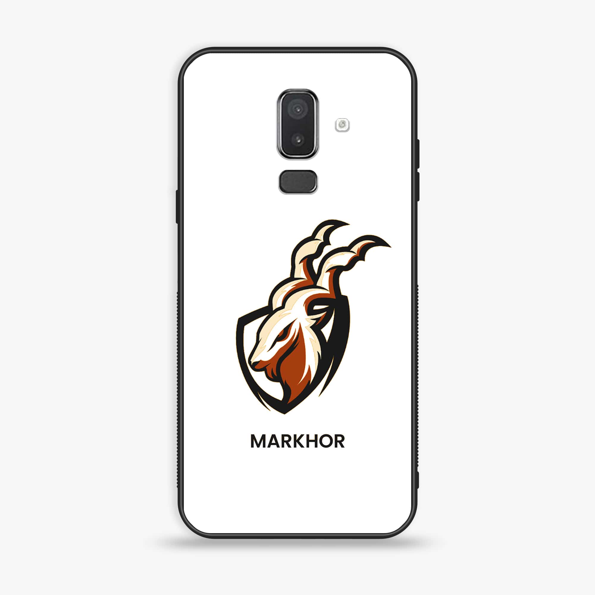 Samsung Galaxy J8 2018 - Markhor Series - Premium Printed Glass soft Bumper shock Proof Case