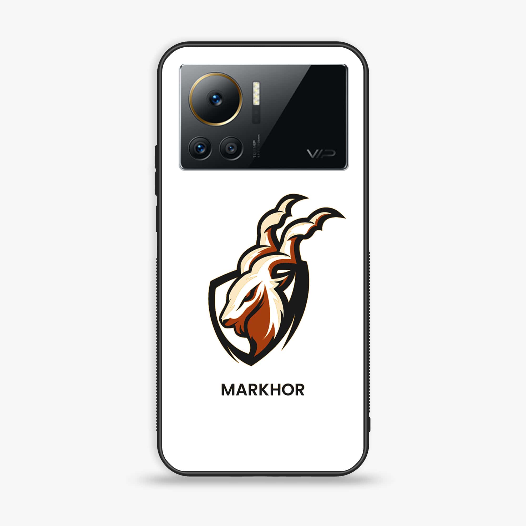 Infinix Note 12 VIP - Markhor series - Premium Printed Glass soft Bumper shock Proof Case