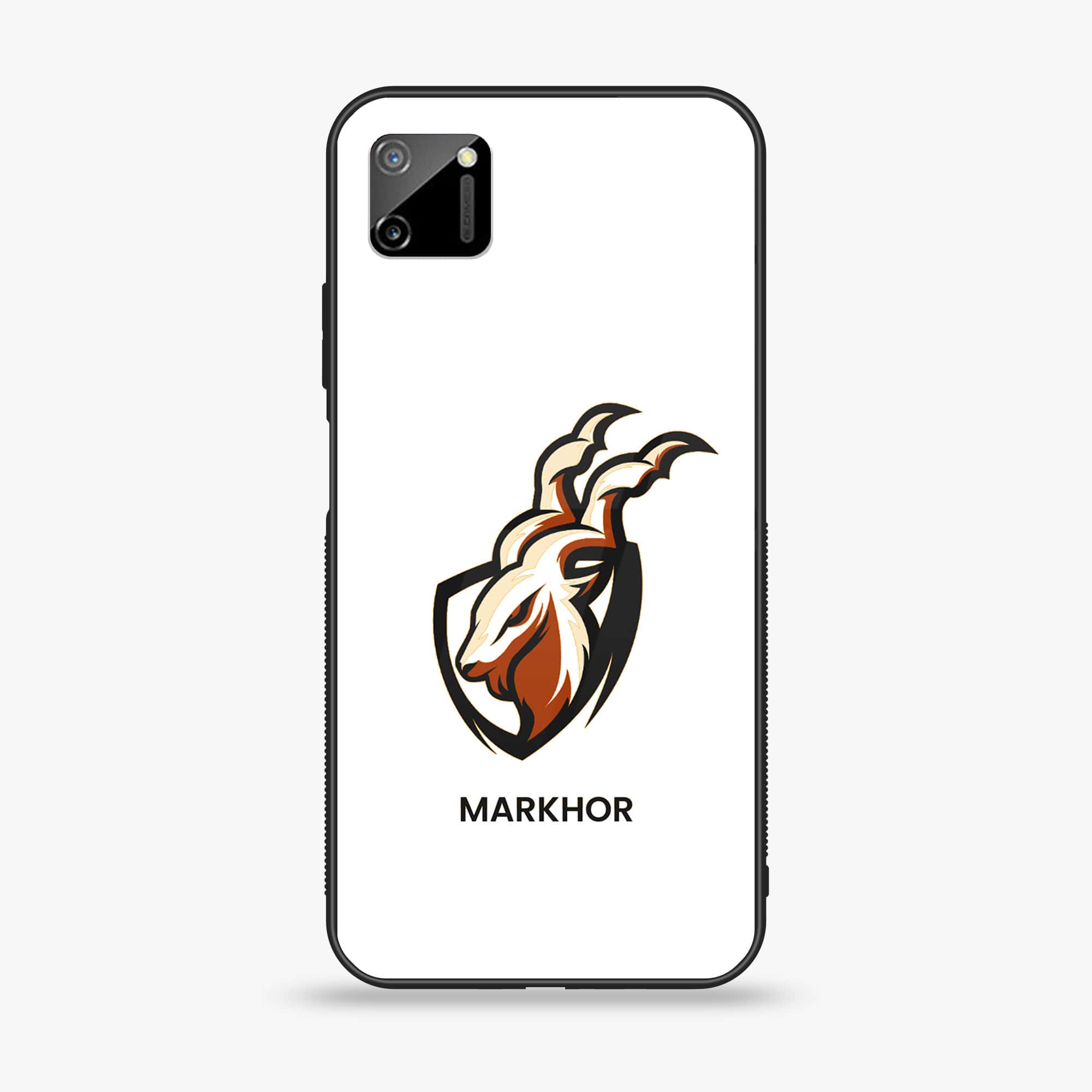 Realme C11 - Markhor Series - Premium Printed Glass soft Bumper shock Proof Case