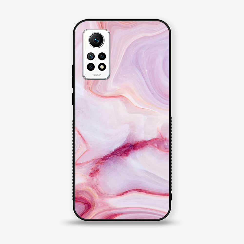 Xiaomi Redmi Note 12 Pro - Pink Marble Series - Premium Printed Glass soft Bumper shock Proof Case