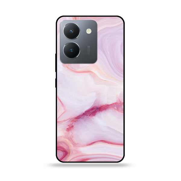 Vivo Y36 - Pink Marble Design 8 - Premium Printed Glass soft Bumper shock Proof Case CS-13801