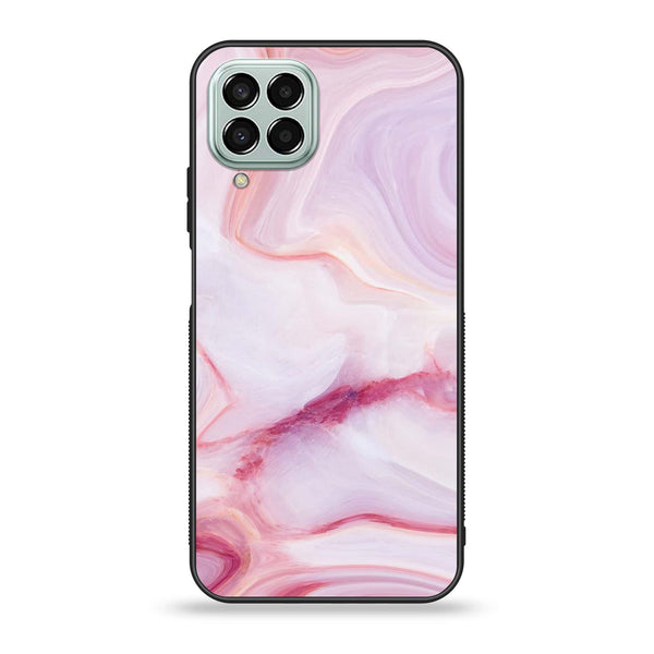 Samsung Galaxy M33 - Pink Marble Design 8 - Premium Printed Glass soft Bumper shock Proof Case CS-22771