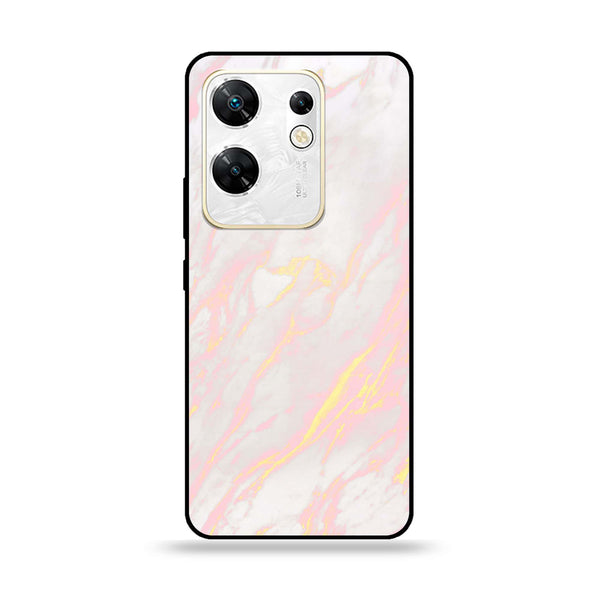 Infinix Zero 30 4G - Pink Marble Design 7- Premium Metal Printed soft Bumper shock Proof Case CS-37227