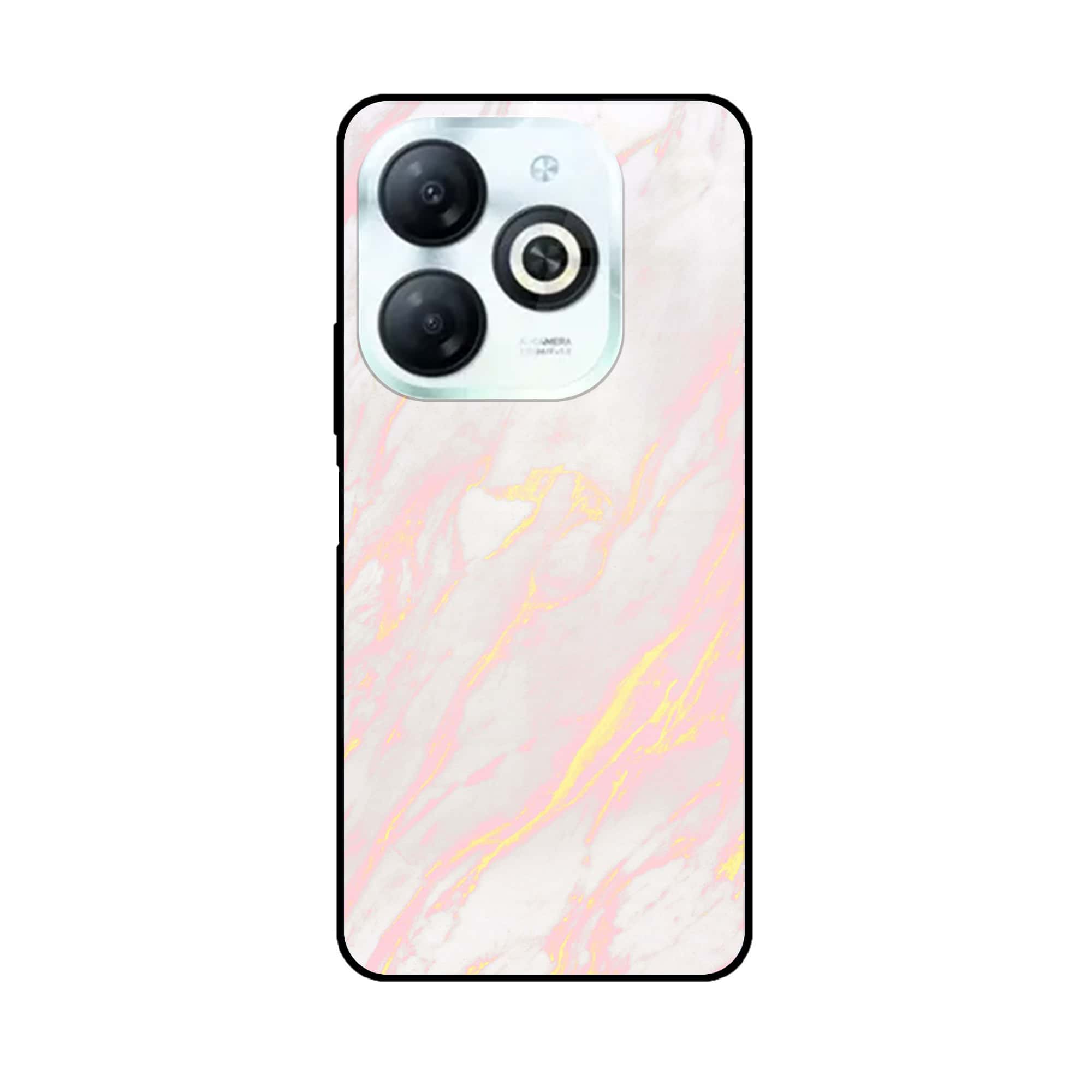 Tecno Spark 20 - Pink Marble Series - Premium Printed Glass soft Bumper shock Proof Case