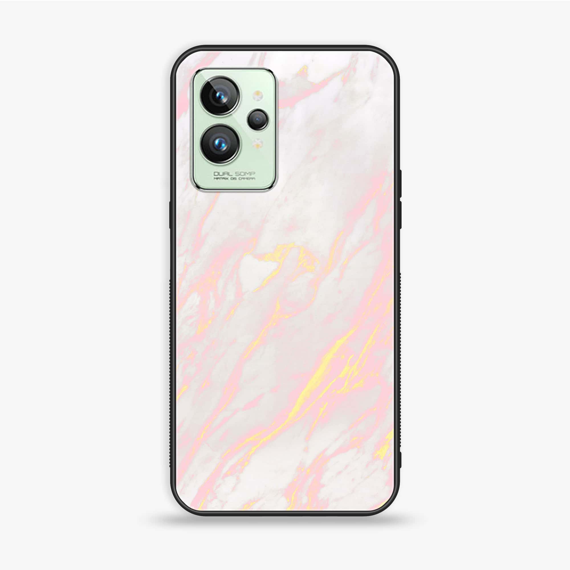 Realme GT 2 Pro - Pink Marble Series - Premium Printed Glass soft Bumper shock Proof Case