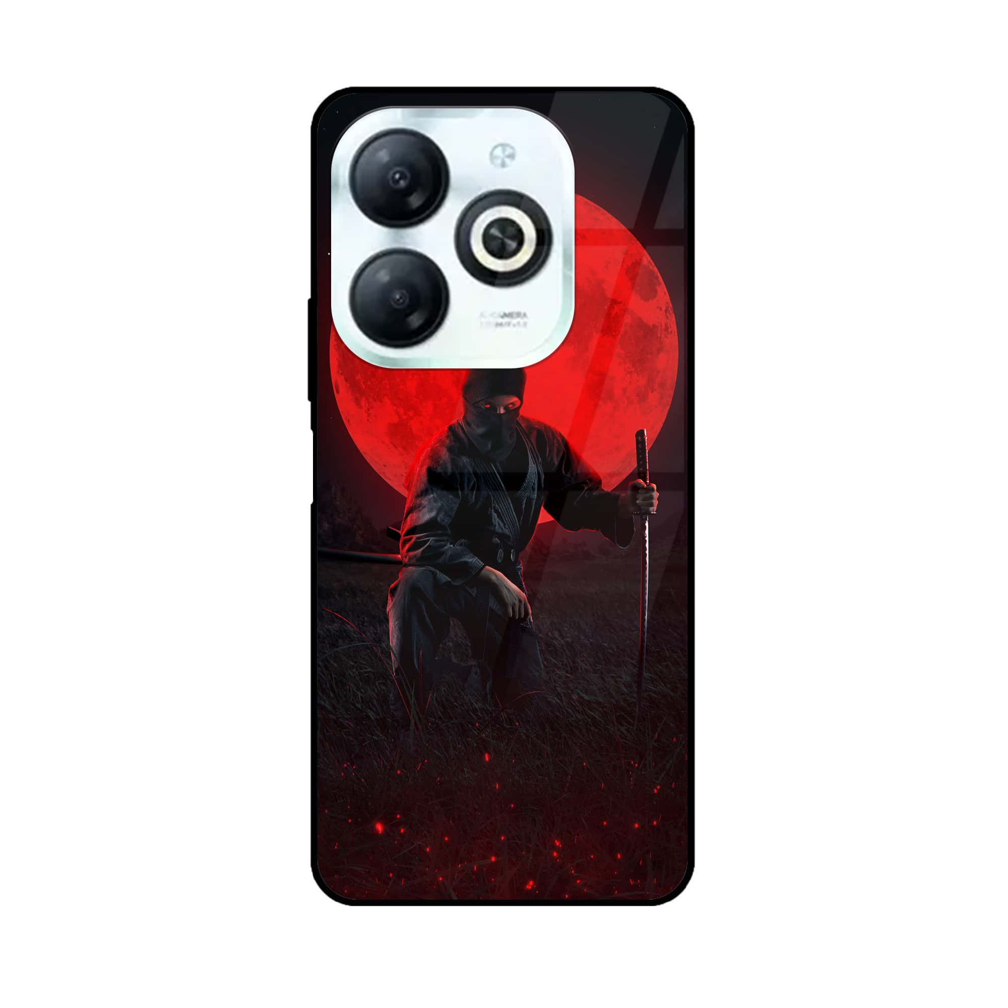 Tecno Spark 20 - Ninja Series - Premium Printed Glass soft Bumper shock Proof Case