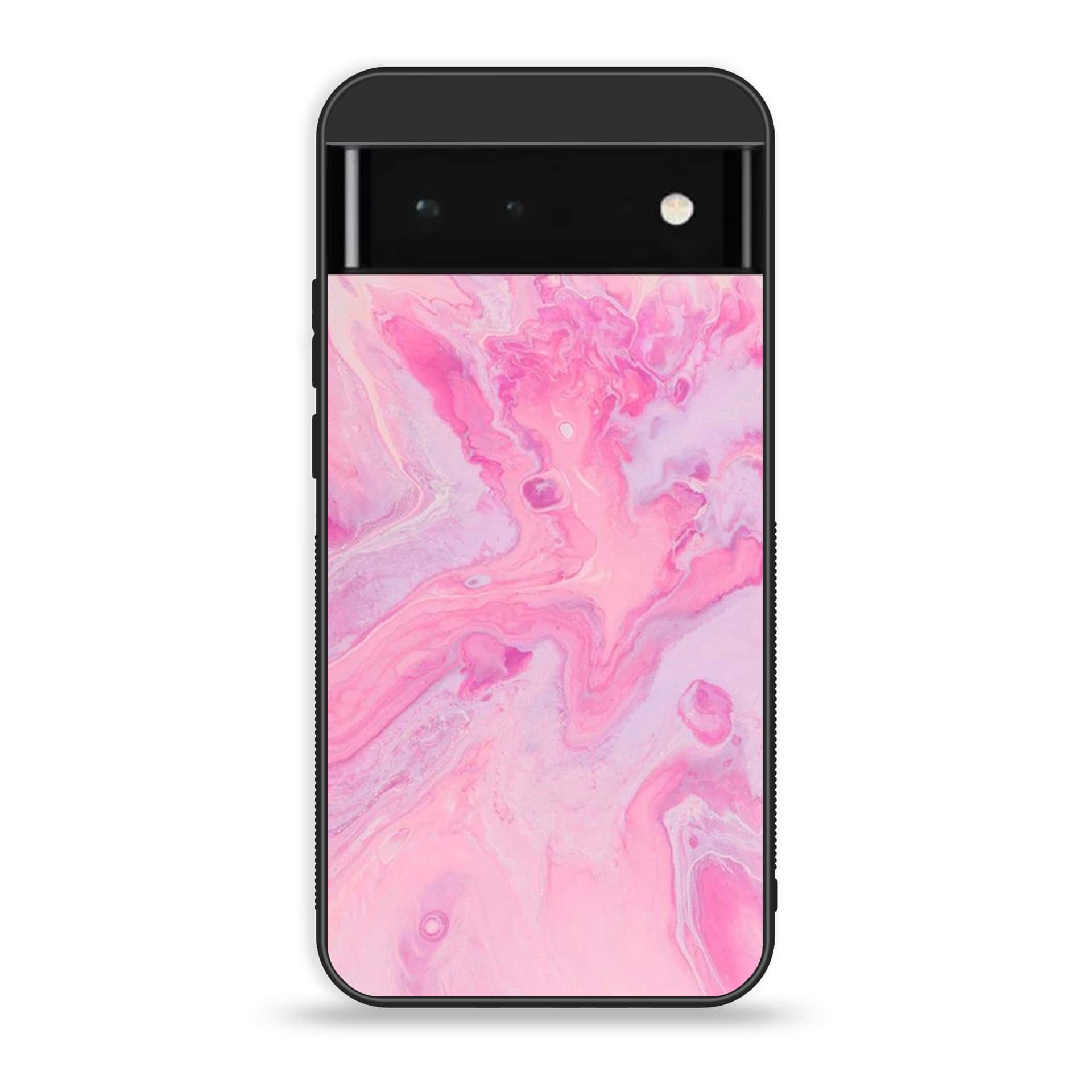 Google Pixel 6 Pro- Pink Marble Series - Premium Printed Glass soft Bumper shock Proof Case