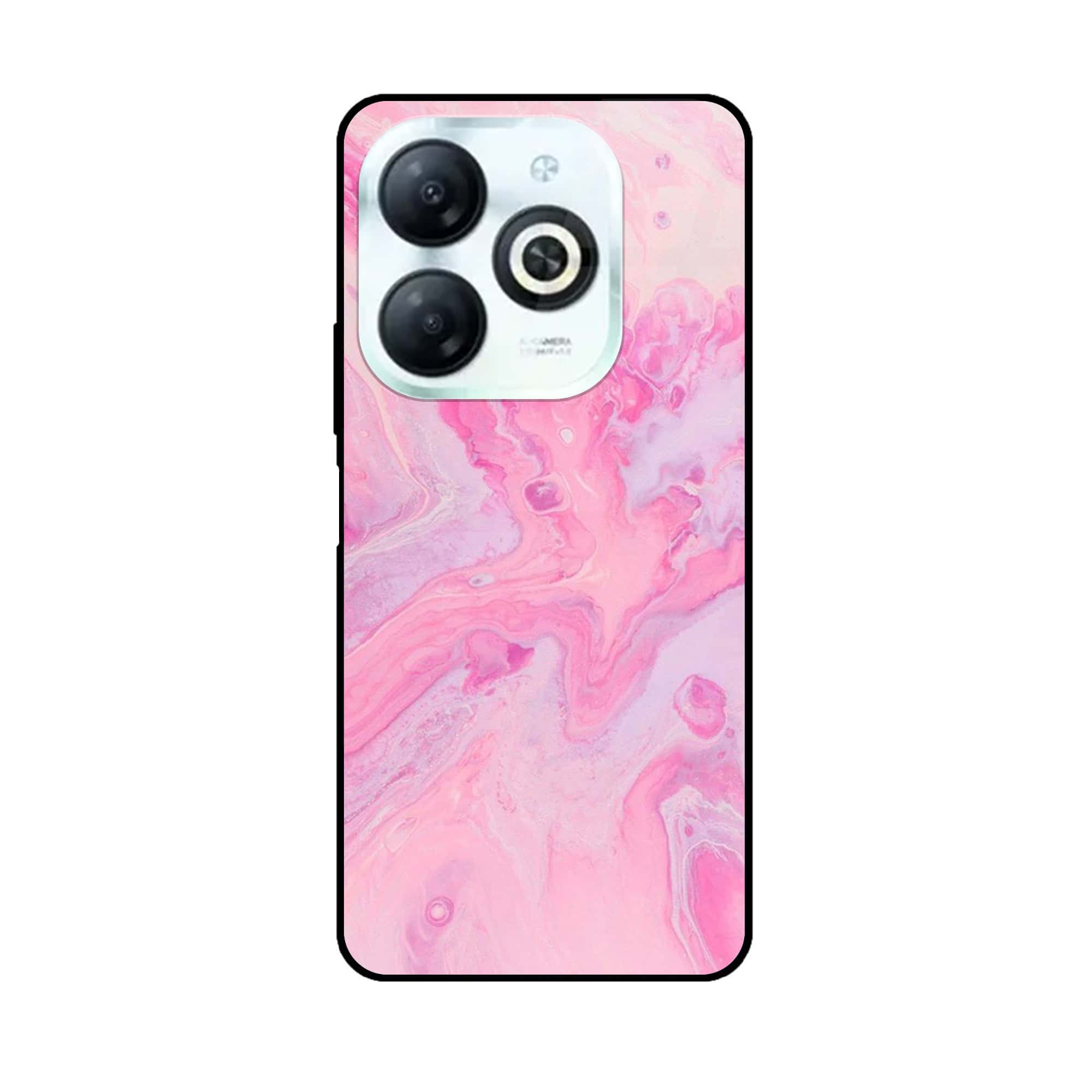 Tecno Spark 20 - Pink Marble Series - Premium Printed Glass soft Bumper shock Proof Case